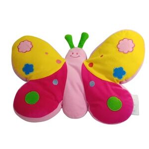 VTG Y2K Girlhoodcore Curly Girly Plush Butterfly Pillow Stuffed Playroom Decor